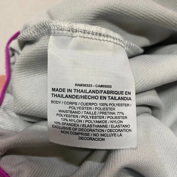 Nike Dri-Fit Activewear Shorts Women Large Gray Pink Swoosh Gym Sports Running - Picture 8 of 10